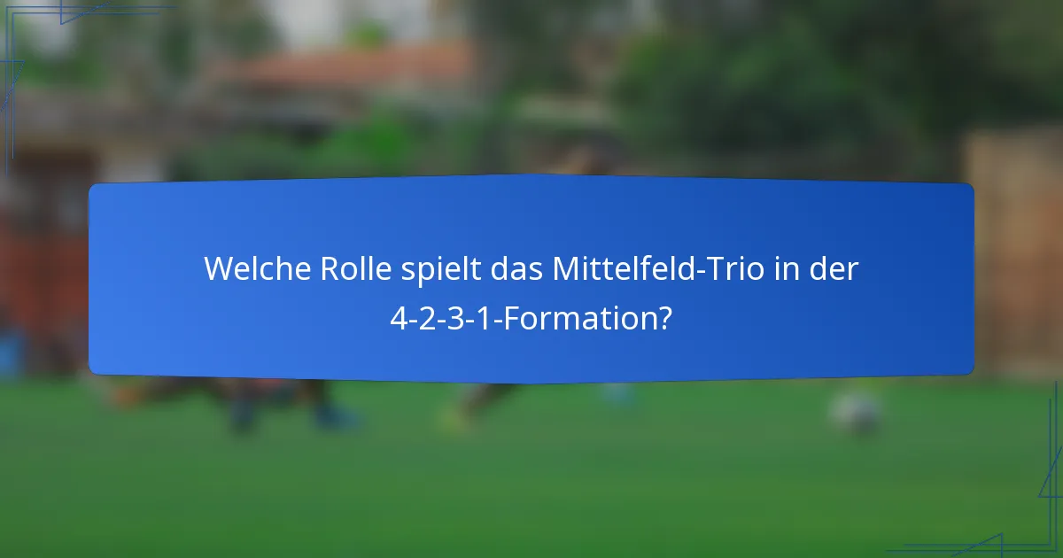Welche Rolle spielt das Mittelfeld-Trio in der 4-2-3-1-Formation?