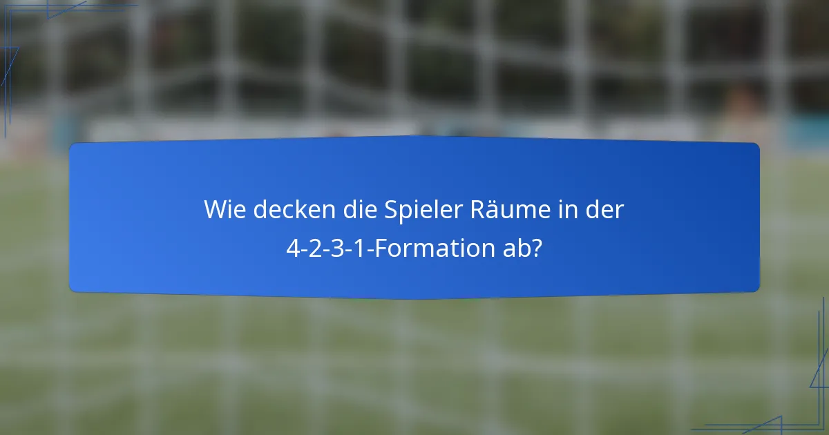 Wie decken die Spieler Räume in der 4-2-3-1-Formation ab?