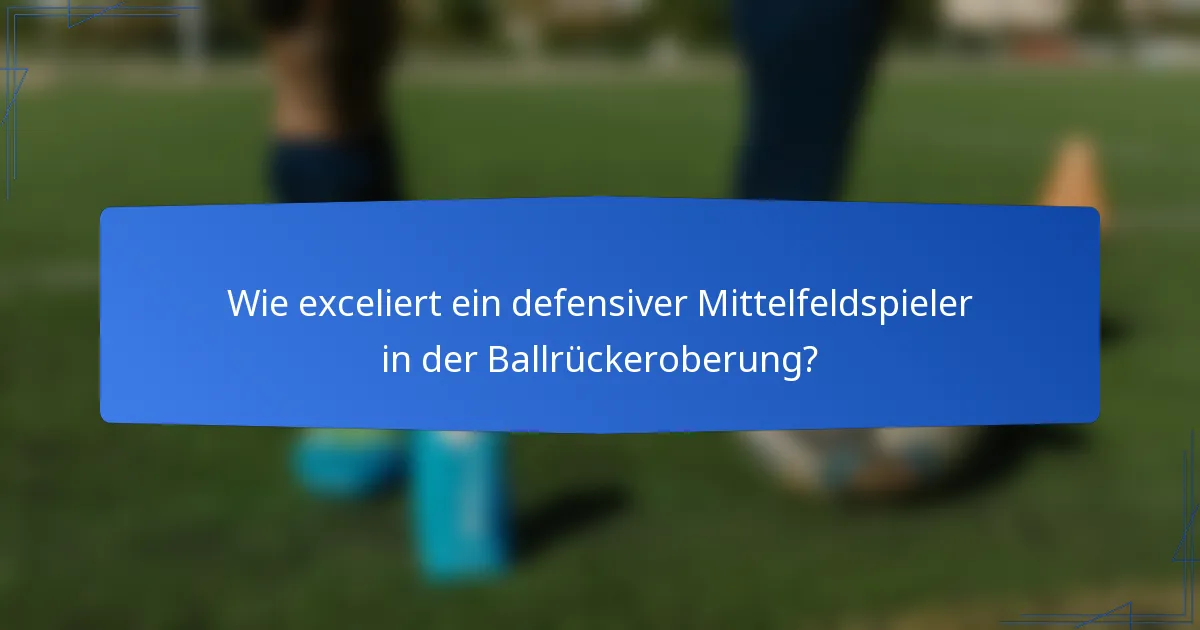 Wie exceliert ein defensiver Mittelfeldspieler in der Ballrückeroberung?