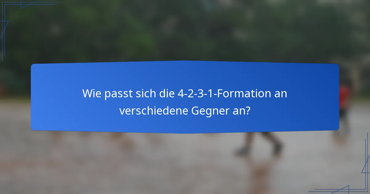 Wie passt sich die 4-2-3-1-Formation an verschiedene Gegner an?